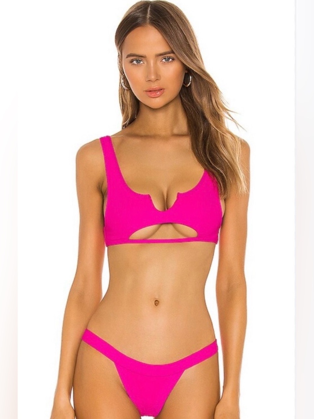 Frankie's Bikinis Hot Pink Cutout Bikini Set
